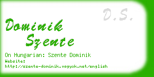 dominik szente business card